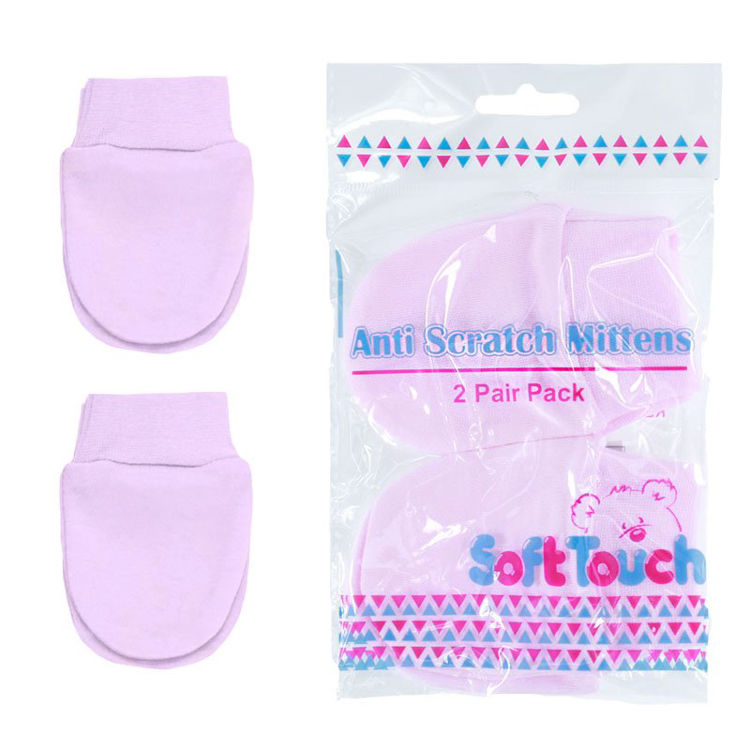 Picture of P111-COL: 2 PACK ANTI-SCRATCH MITTENS-pink